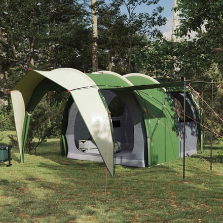 vidaXL - Tunneltent - 4-persoons - Groen - 185T - Polyester - met - PU - Coating