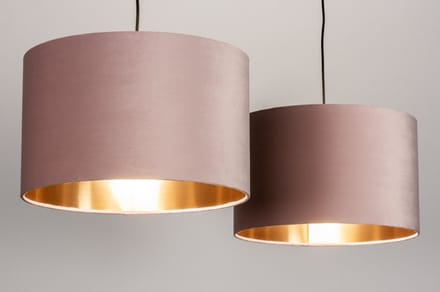 Lumidora Hanglamp 30927 - CHARLOTTE - 2 Lichts - E27 - Goud - Roze - Koper - Metaal