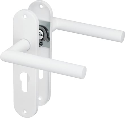 Calzio - Deurklink Wit Cilindergat - Kort Rond Schild