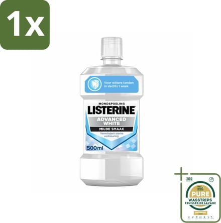 1 x Listerine – Mondwater – Advanced White – Mild – 500 ml