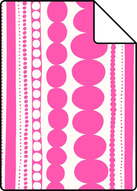 Proefstaal ESTAhome behang kralen fuchsia roze - 26.5 x 21 cm - 138837-S