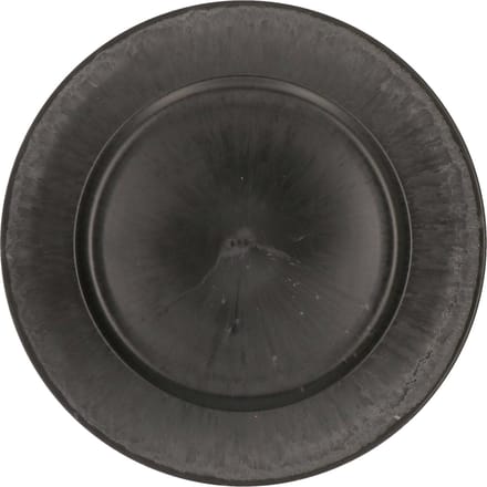 Othmar Decorations kaarsenbord/onderbord - zwart - D33 cm - kunststof - rond