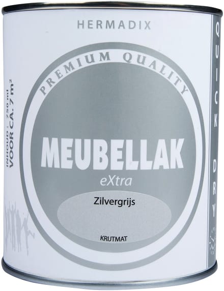 Hermadix Meubellak eXtra - Dekkend - Krijtmat Zilvergrijs