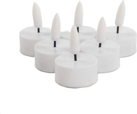 Anna's Collection LED theelichtjes/waxinelichtjes - 6x st - wit - D4 x H2 cm