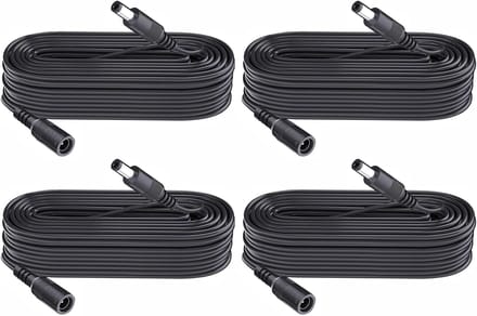 4x DC 12V Verlengkabel 1 Meter voor CCTV Camera, LED Strip & Verlichting - 5.5x2.1mm Connector