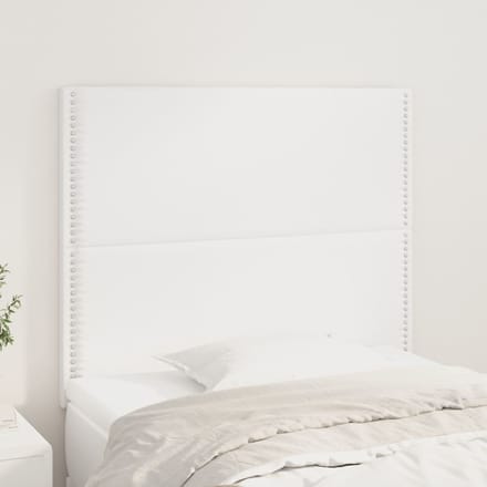 vidaXL - Hoofdbord - wit - 100x5x118/128 - cm - kunstleer