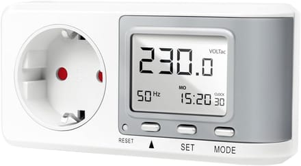Energiekostenmeter - Stroommeter CO2 - Energie Besparen - CO2 Emissie Berekening - 12 x 6 x 77 cm - wit