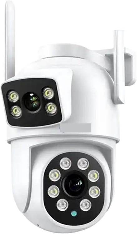 Beveiligingscamera Buiten - IP Camera WiFi - Huisbewaking - Dubbele Lens AI Tracking - 8MP - Wit