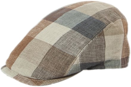 Flatcap Faustmann 100% Linnen kleur patchwork design beige maat 55