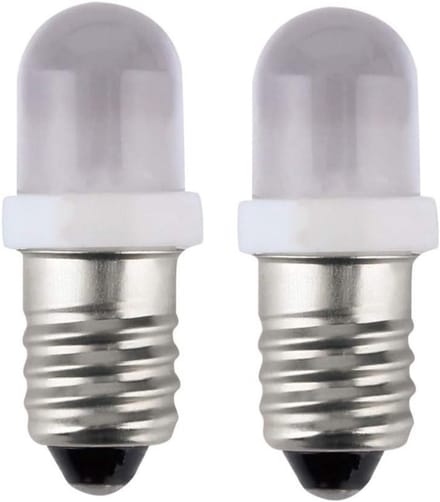 Set van 2 E10 LED Lampen 6V Koudwit Hoge Helderheid