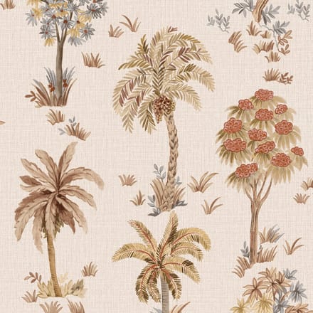 Zambaiti Vinylbehang Z70715 - Marrakesh - Botanisch Beige - 53cm x 10.05m