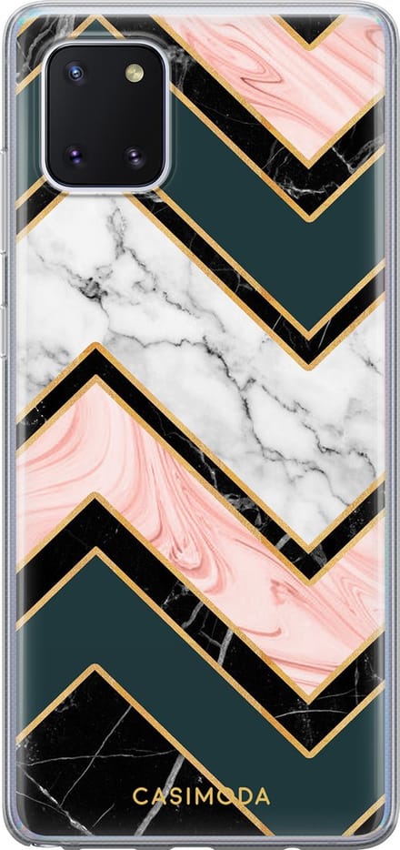 Casimoda® hoesje - Geschikt voor Samsung Note 10 Lite - Marmer Triangles - Backcover - Siliconen/TPU - Multi