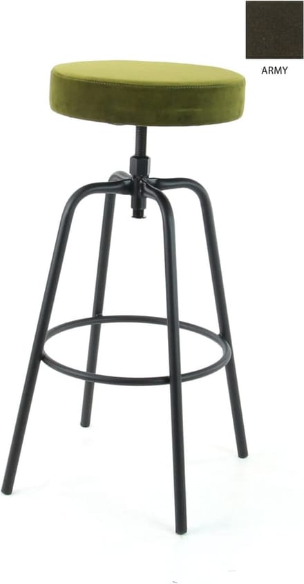 Workliving Barkruk Hoog Rond - Velvet Army - 74-82 CM