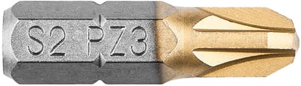 Bit PZ3, 25mm S2 TIN, 2 op een blister