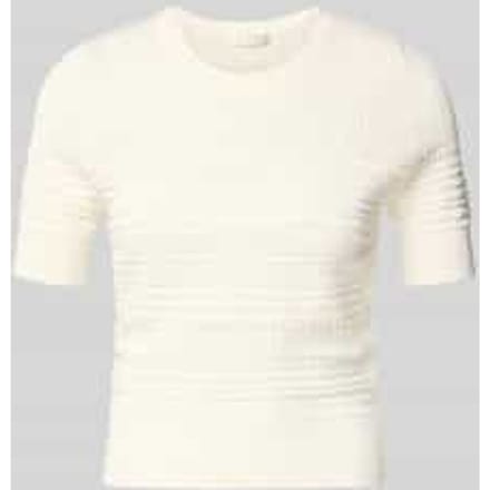 T-shirt in tricotlook met ronde hals