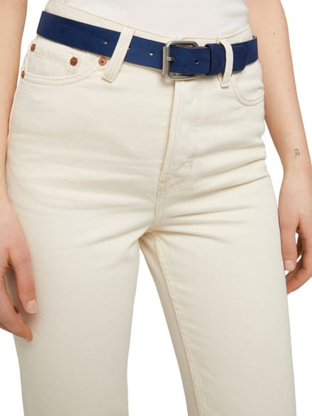 Tom Tailor Denim - TTDOLLY Suède leren riem met vierkante gesp - Maat 75 - navy uni