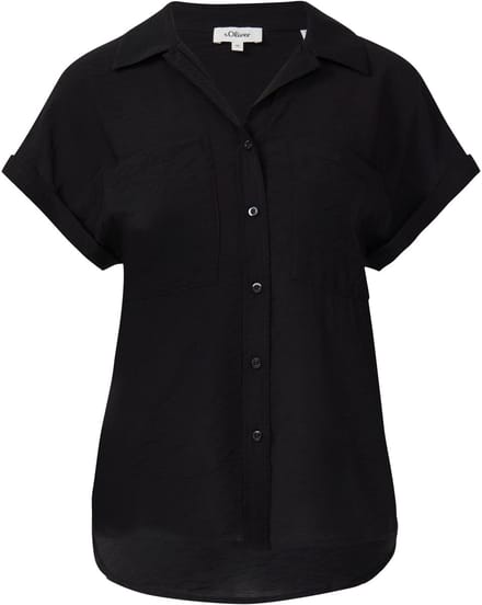 s.Oliver - female - Blouse van een gestructureerde viscosemix met opgestikte zak