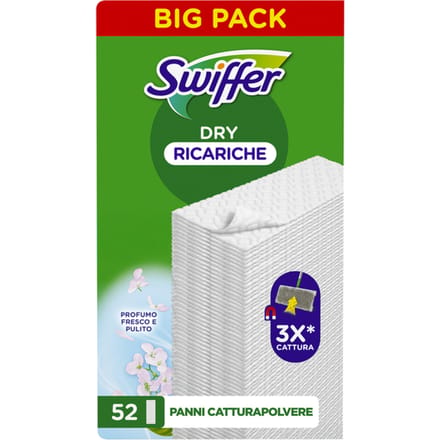 Swiffer Vloerwisser navulling - Met Een Febreze Geur - Vangt en Houdt Stof Vast - 52 Droge Vloerdoekjes