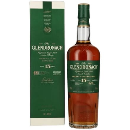 The GlenDronach 15 Years Old Highland Single Malt 46% Vol. 0,7l in geschenkverpakking