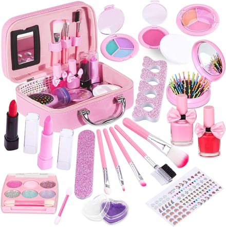 Kinderschminkset voor Meisjes met Zeemeermin Tas - Wasbare Make-up voor Creatief Spel