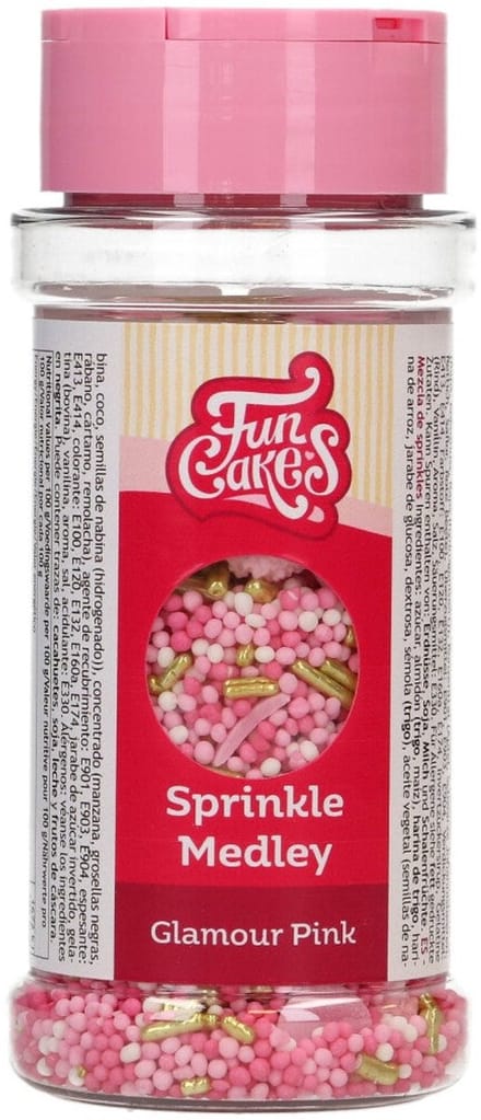 FunCakes Sprinkle Medley - Glamour Roze - 65g - Eetbare Taartdecoratie