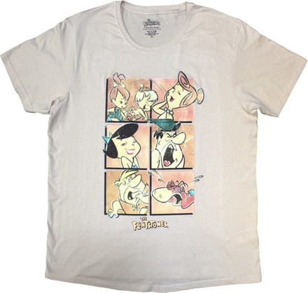 The Flintstones - Flintstones Grid Heren T-shirt - M - Creme