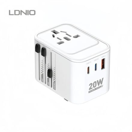 Taiyo LDNIO GaN-reisadapter universele stekkeradapter 20 W multi-poort EU-stekkerconverter