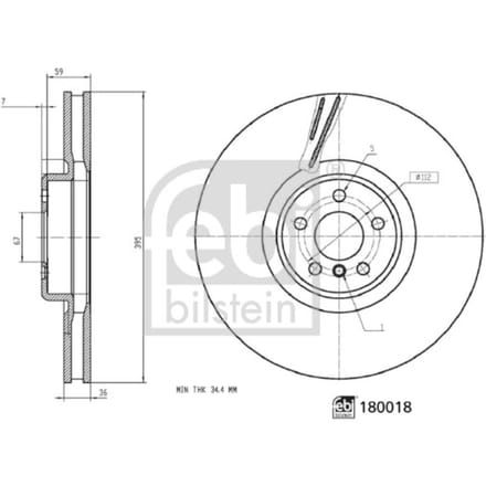 Remschijf FEBI BILSTEIN 180018, 1 stuk