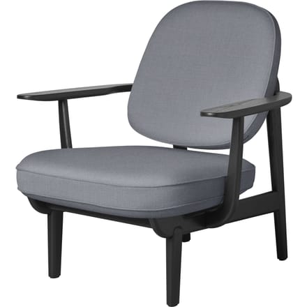 Fritz Hansen Fred Loungefauteuil - JH97 - lichtgrijs uni - zwart essen
