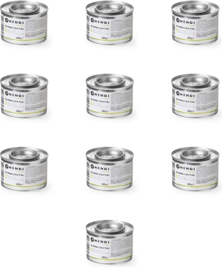 10x Blikje Hendi professionele brandpasta - 200 gram per blik - o.a. voor chafing dishes