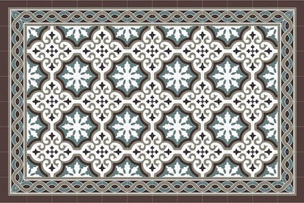 4x Homeplace Set Placemats 'Faro Brown Retro Floor Tile Style' Non Slip For Dining Room - Kitchen Table Decor, 45 x 30 cm