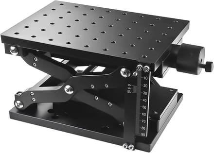 Handmatige Hef Platform - Positionering Tafel - Precisie Positionering - Z-As Verstelling - 60mm Slag - Zilver