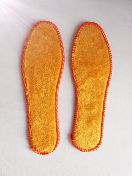 Wool Zuivere Wollen Inlegzool - maat 37.5 (lengte 24cm) -Kleur: gouden - dik 5mm