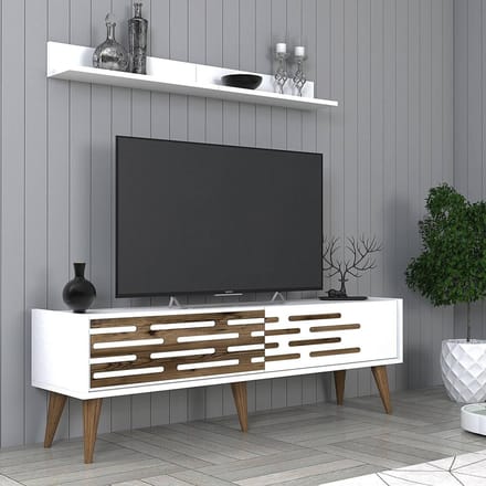 Set van TV-meubel en wandrek Valensiya | Kalune Design