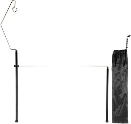 Campingtafel Hanger - Opbergstandaard Bureau - Kampeeruitrusting Organiseren - Afneembaar L-vormig Ontwerp - Compact Formaat - Metaal