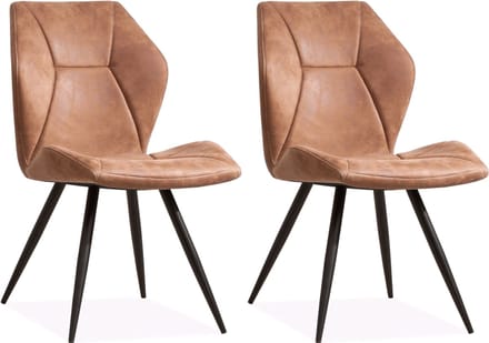 Stoel Tesla - Cognac - set van 2 stoelen