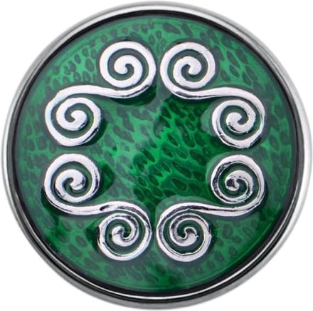 Quiges - Dames Click Button Drukknoop 18mm Infinity Golven Groen - EBCM272