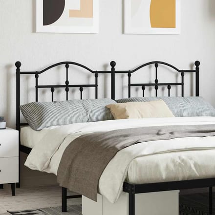 vidaXL - Vervangend - hoofdbord - 160 - cm - metaal - zwart