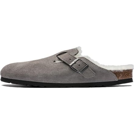 Birkenstock Boston Lamsvacht Suede Steen Munt Unisex Sneakers Grijs 1017650 39 gray