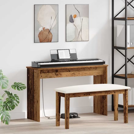 vidaXL - Keyboardstand - Oudhout - 100 - x - 32 - x - 64 - cm - Bewerkt - hout