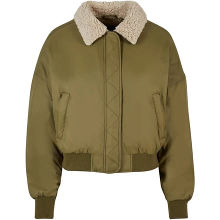 Urban Classics - Pilot Bomber jacket - L - Olijfgroen/Beige