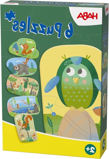 Houten Puzzels Bosdieren - Kinderpuzzels Hout - Eerste Puzzelpret - 2-4 Stukjes Per Puzzel