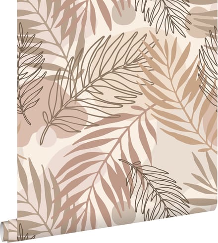 ESTAhome behang bladeren beige - 50 x 900 cm - 139819