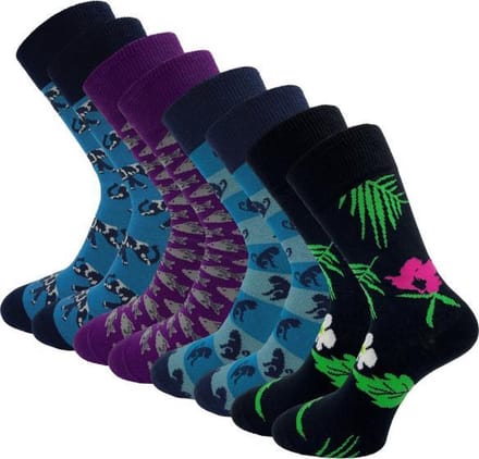 8 paar SQOTTON® - Naadloze sokken - Tropical - Maat 41-46