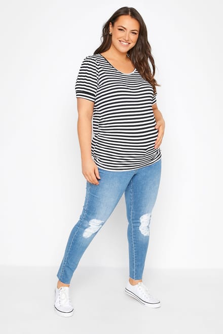 Bump It Up Maternity Ava Jeans Met Scheuren Op De Knie In Lichtblauw Size Short > 48