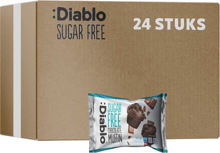 Diablo | Sugar Free | Chocolate Muffin | 12 Stuks | 12 x 45 gram