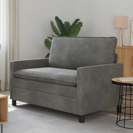 vidaXL - Bank - Donkergrijs - 126 - x - 81 - x - 87,5 - cm - Fluweel