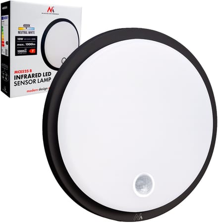 Maclean - Wandlamp - LED-lamp met bewegingssensor - PIR-sensor - 10 W - IP65 - 1000 lm - neutrale kleur - MCE525 B