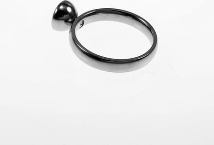 Dames Ring met Zirkonia-Schroefelement - Stalen Zilverkleur