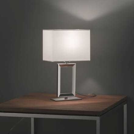 Helestra tafellamp Enna 2, 30 cm hoog, E14, wit, textiel